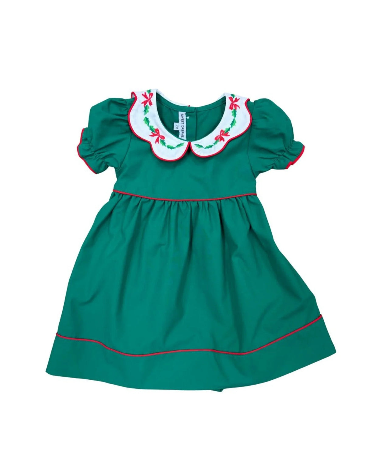 Bow & Holly Scallop Collar Green Dress