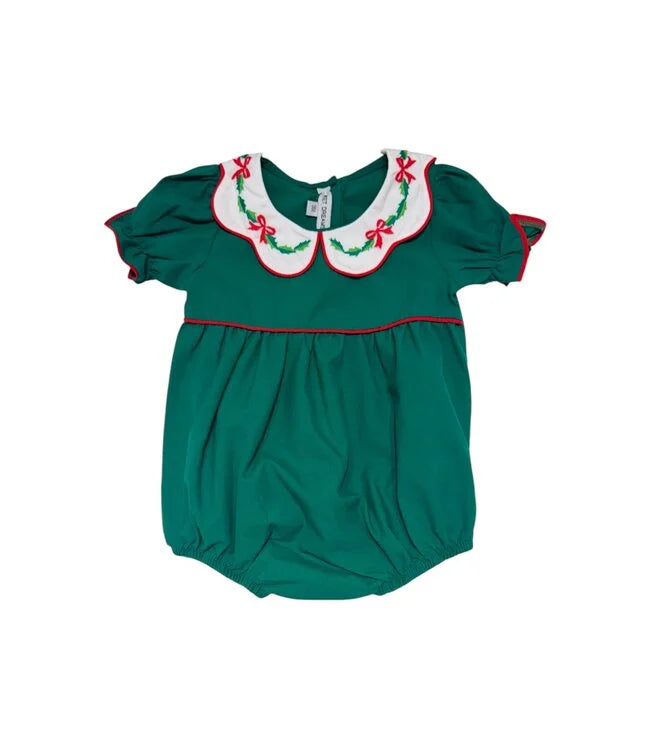 Bow & Holly Scallop Collar Green Bubble