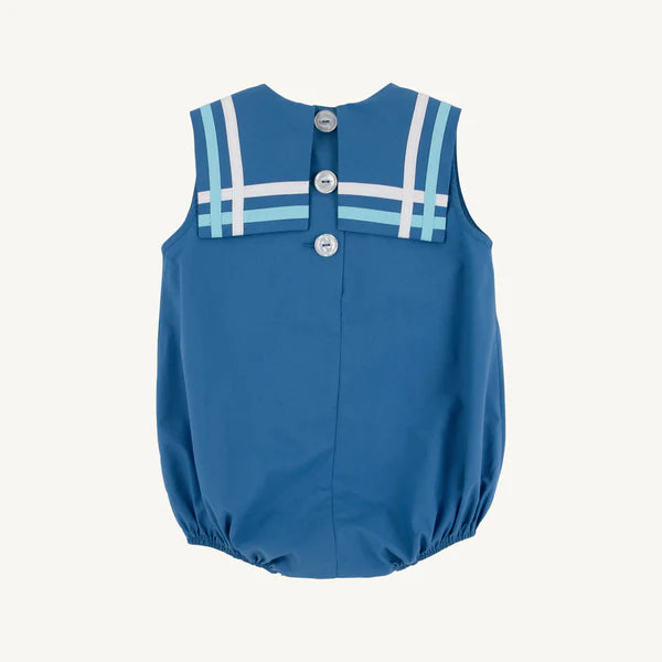 Sleeveless Townes Top Sail Bubble- Wood Boat Blue and Belhaven Blue