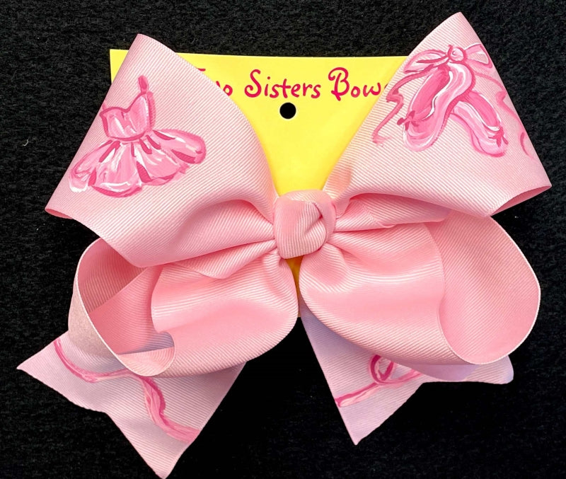 Hand Painted Tutu Slippers Pink Bow