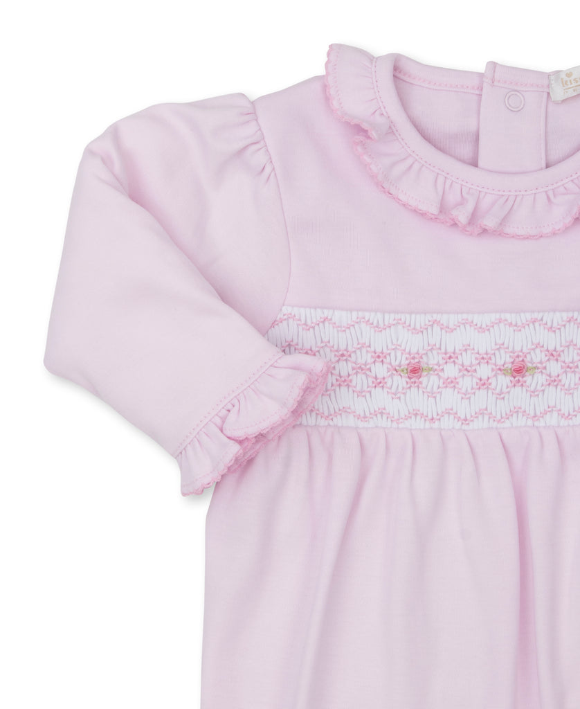 CLB Pink Hand Smocked Footie
