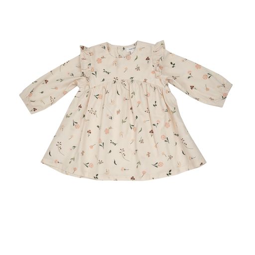 Floating Floral Shoulder Ruffle Dress