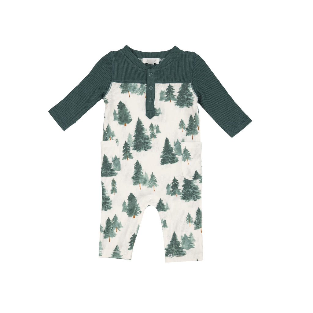 Forest Romper W/ Contrast Sleeve