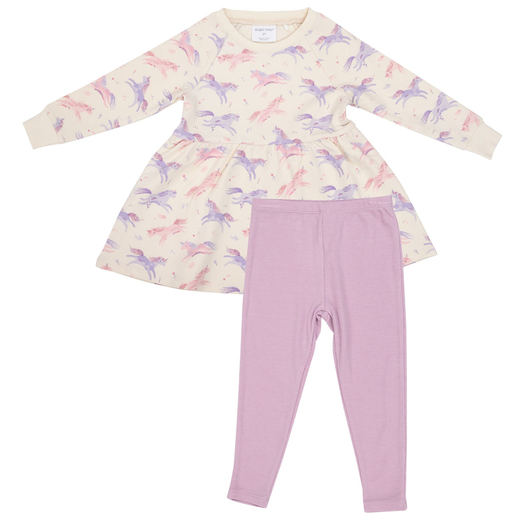 Dreamy Unicorns Raglan Dress + Rib Legging