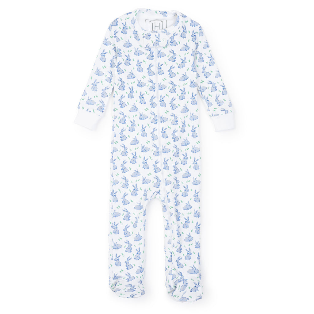 Parker Zipper Pajama - Bunny Hop Blue