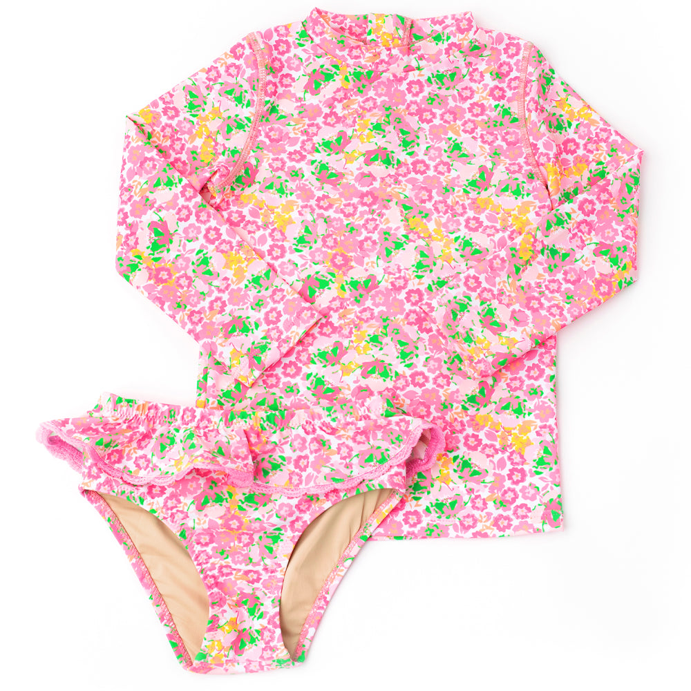 Rashguard Swim Set - Fresh Floral Pink