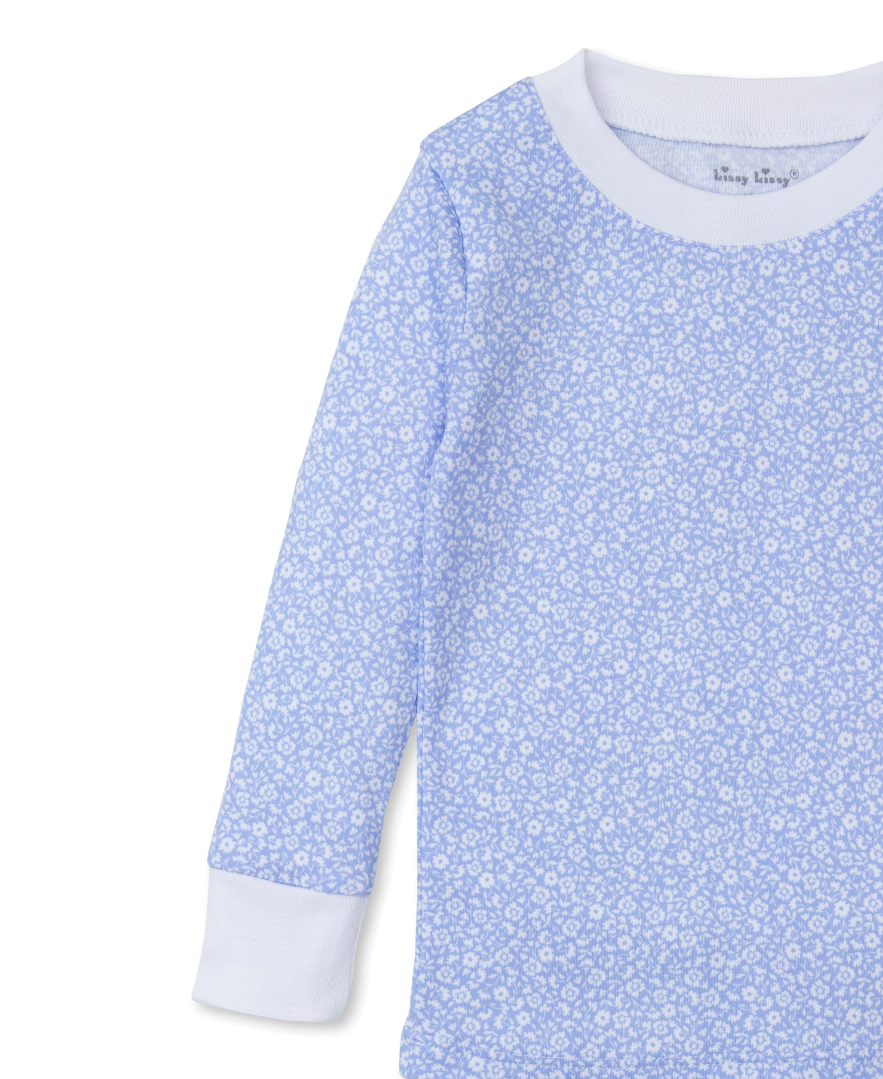 Fall Flower Patch Pajama Set - Light Blue