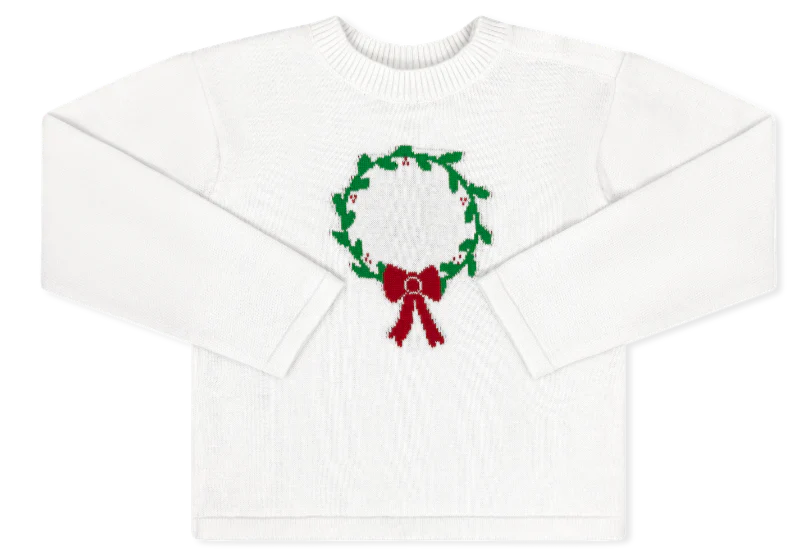 Cozy Up Sweater- Sterling White Wreath