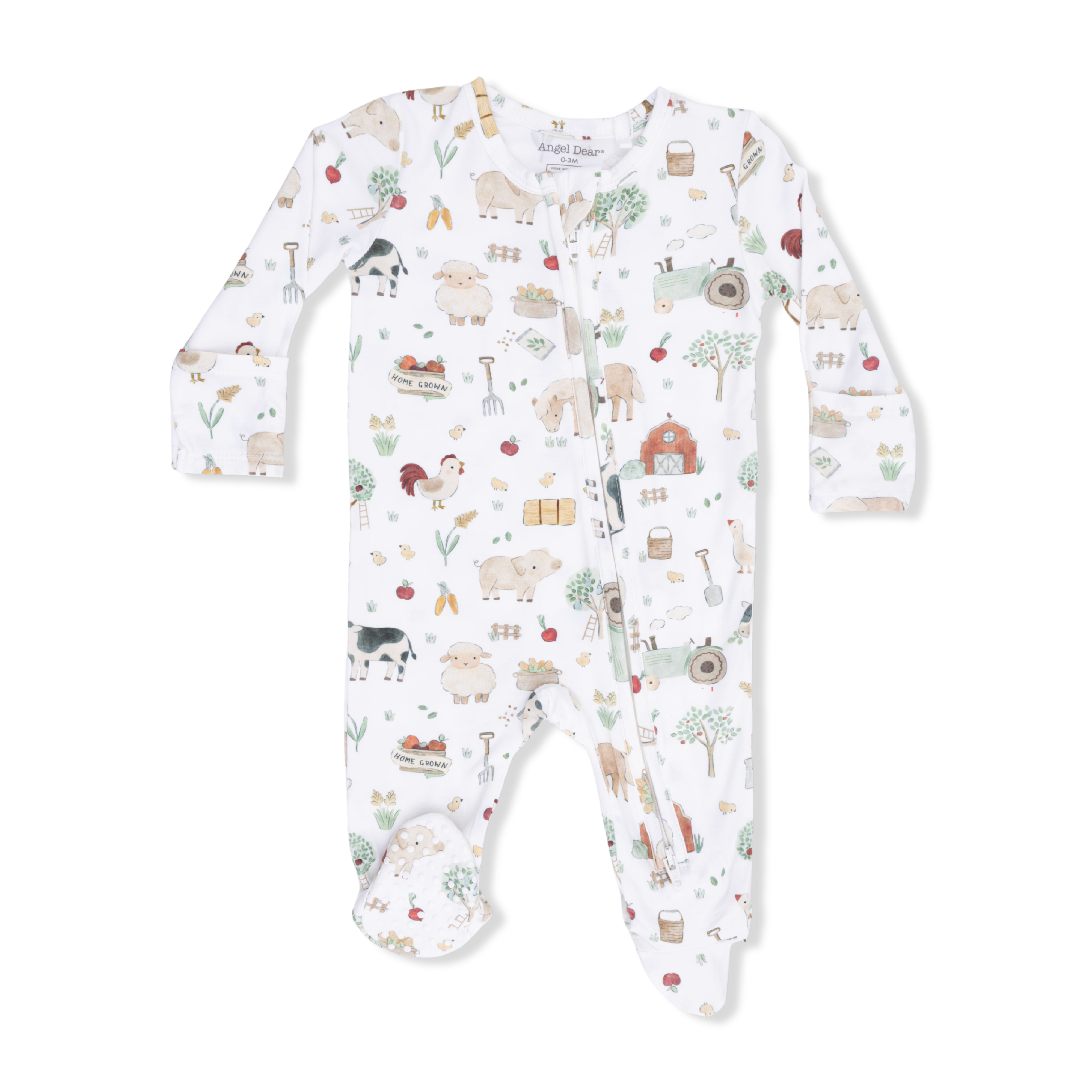 Cute Farm Animals 2 Way Zipper Footie