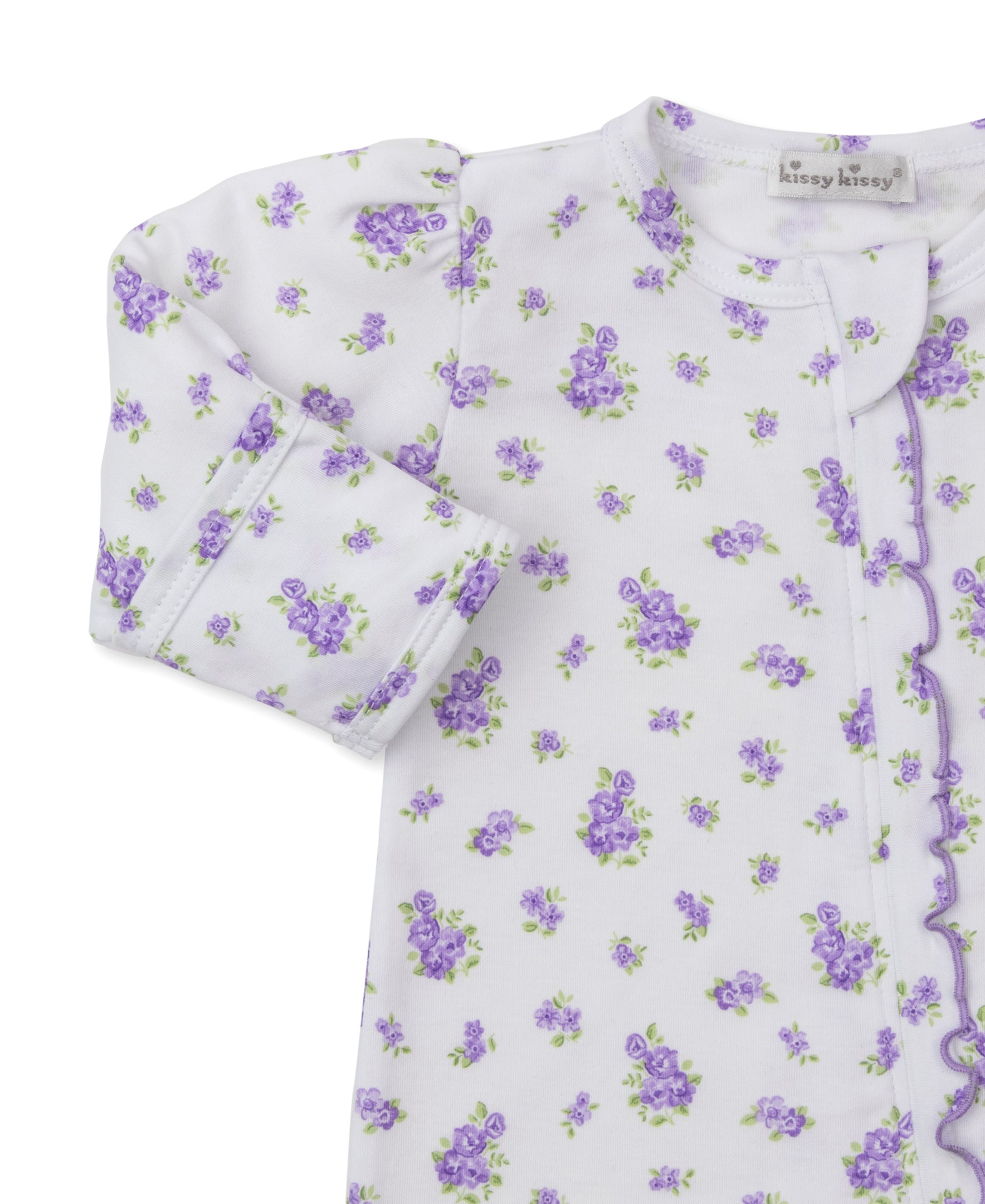 Lilac Footie w/ Zip- Roses and Blooms