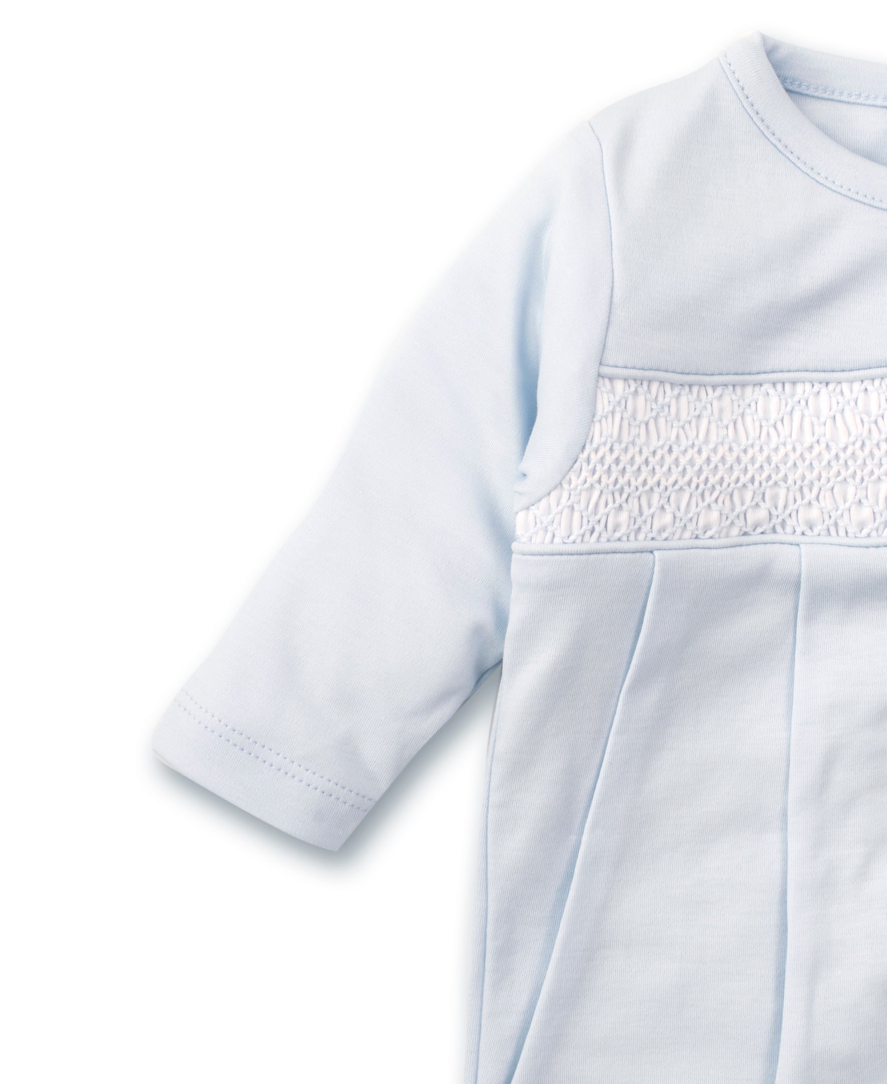 Light Blue Hand Smocked Footie