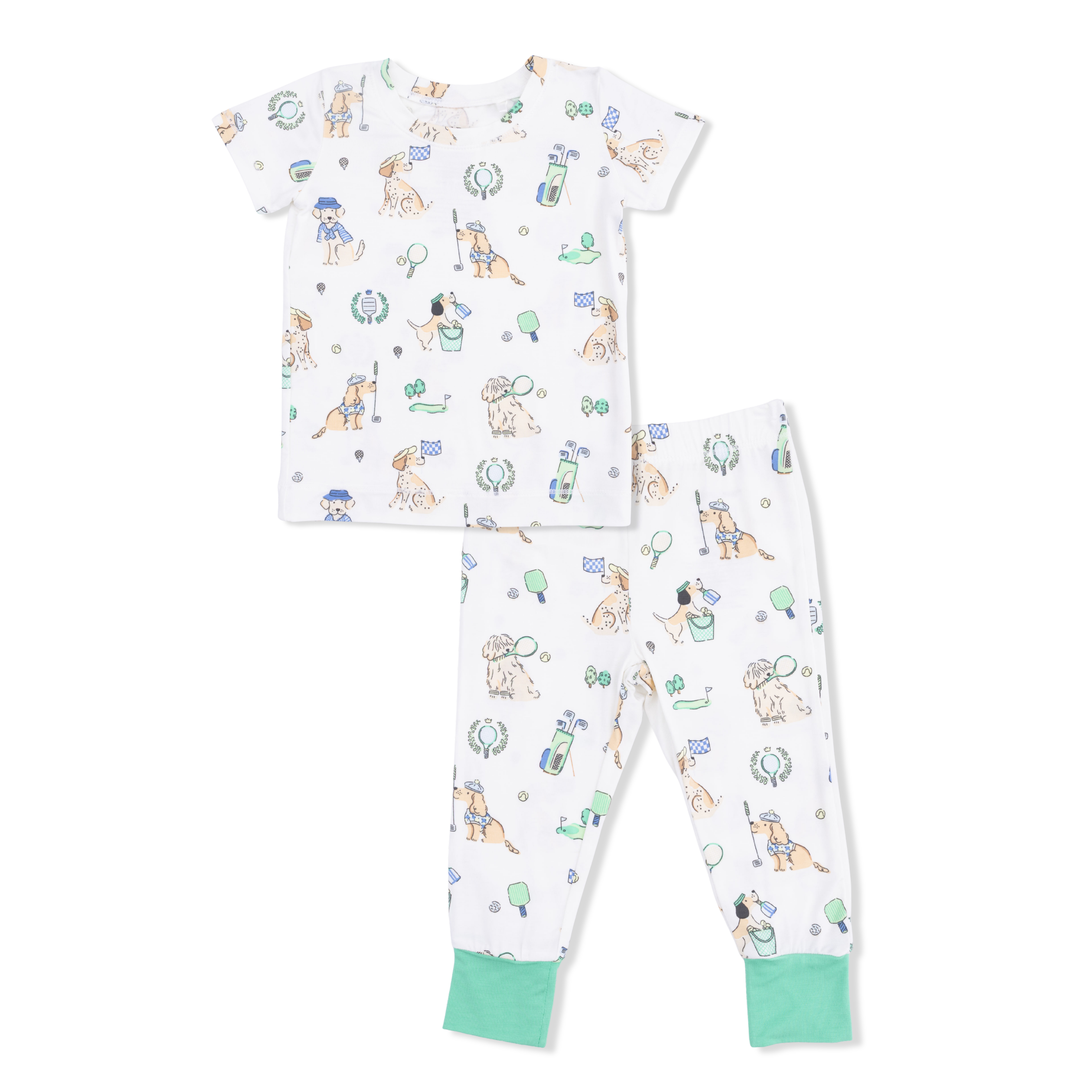 Country Club Dogs Neutral Short Sleeve Loungwear Set
