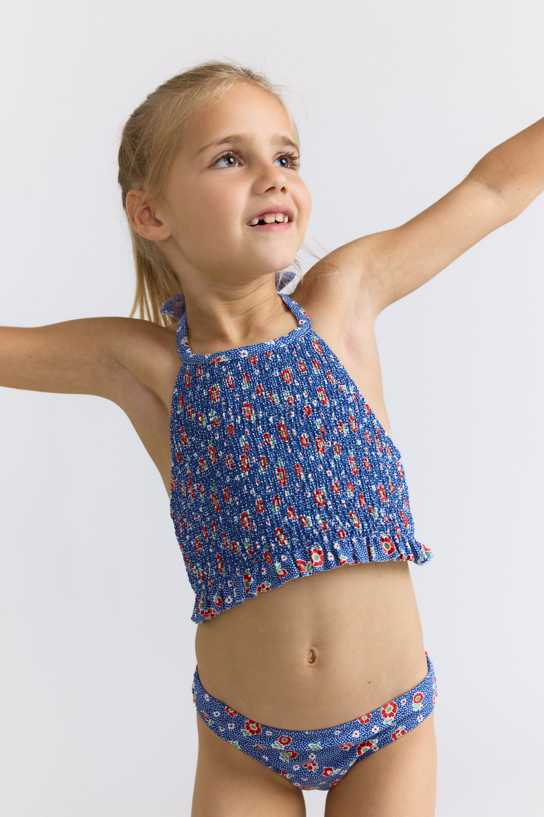 Chatham Floral Smocked Halter Bikini