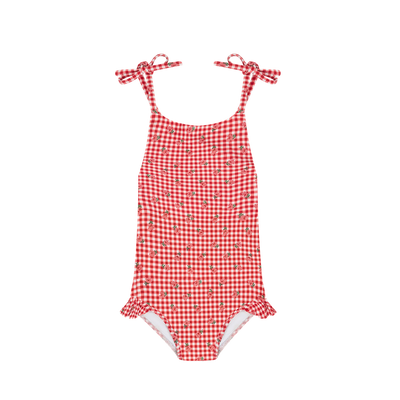 Cranberry Gingham One Piece (Pre-Order)