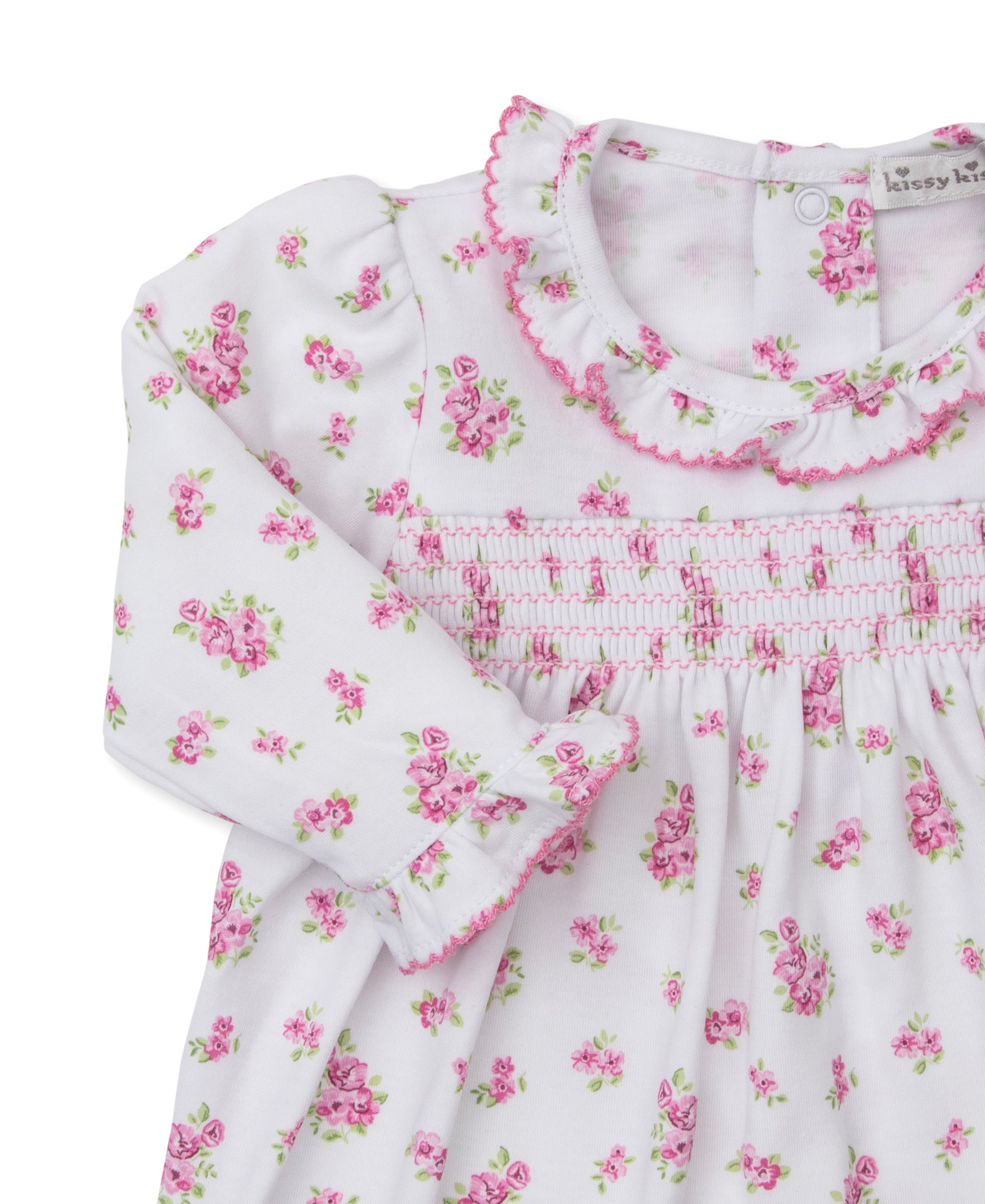 Pink Smock Playsuit- Roses and Blooms
