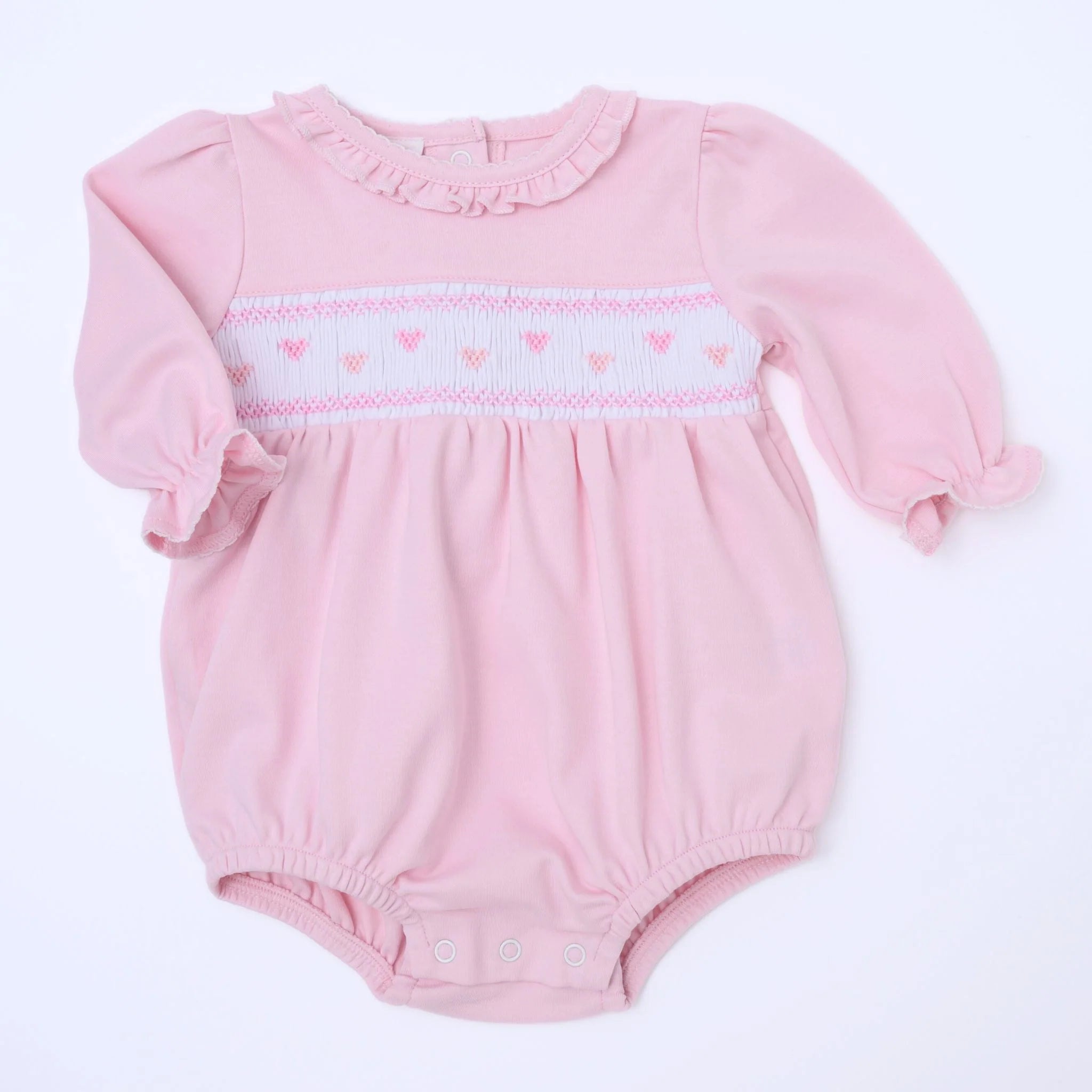 Valentine's Classics Smocked Long Sleeve Bubble