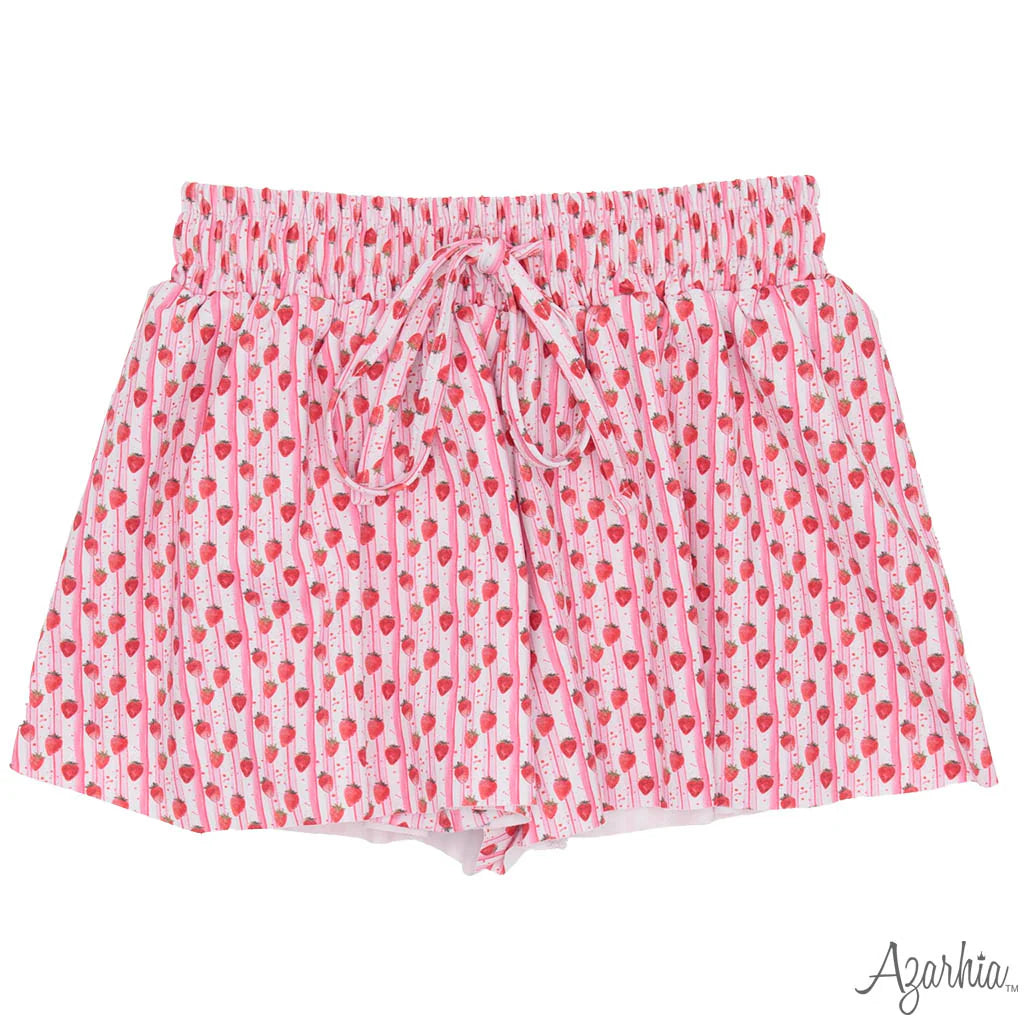 Watercolor Strawberries Butterfly Shorts