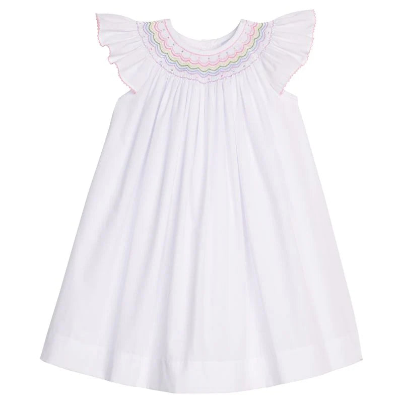 Smocked Bishop Dress- Rainbow