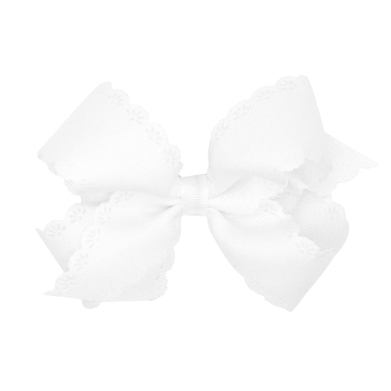 Small King Floral Eyelet Embossed Edged Bow