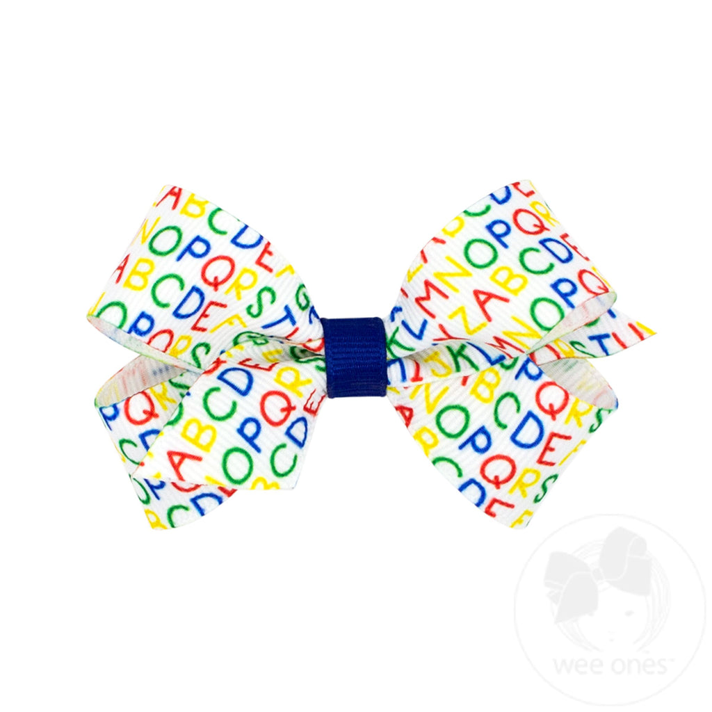 Mini Grosgrain Back-to-School Printed Bows