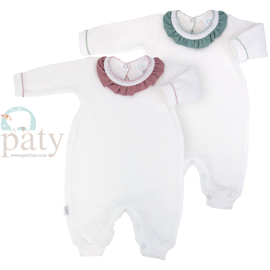 Knit Romper w/ Ruffle
