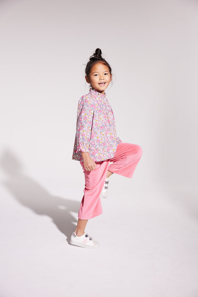 Cropped Palazzo Pants - Rose Velour