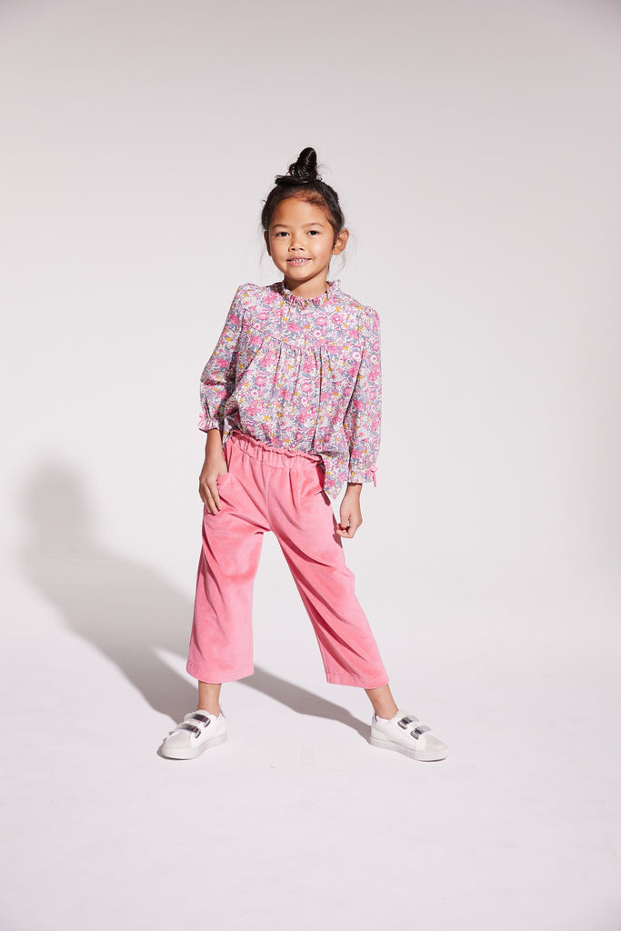 Cropped Palazzo Pants - Rose Velour