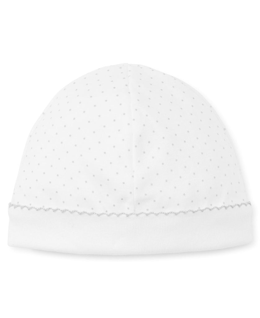 Kissy Dots Print Hat - White/Silver