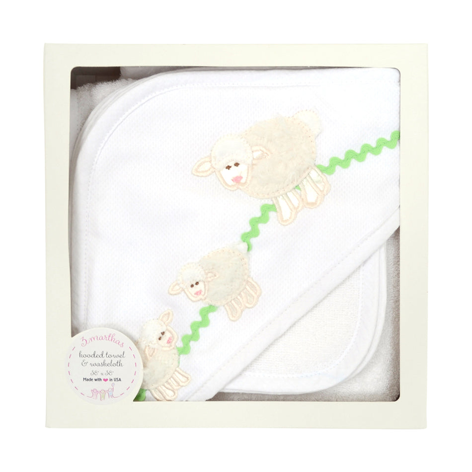 3 Marthas Boxed Hooded Towel & Washcloth Set