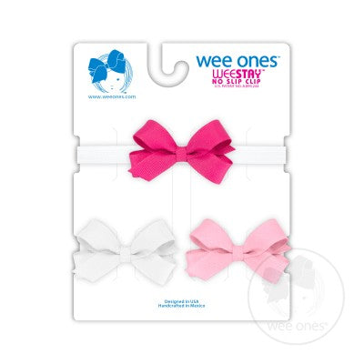 Three Tiny Girls Hair Bows w/ Add-A-Bow Band