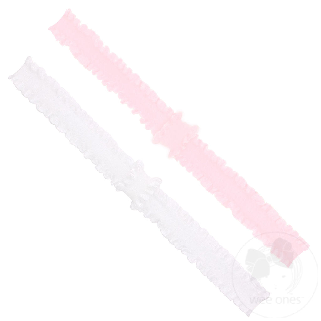 Add-A-Bow Stretch Ruffle Edge Baby Bands - Two Pack