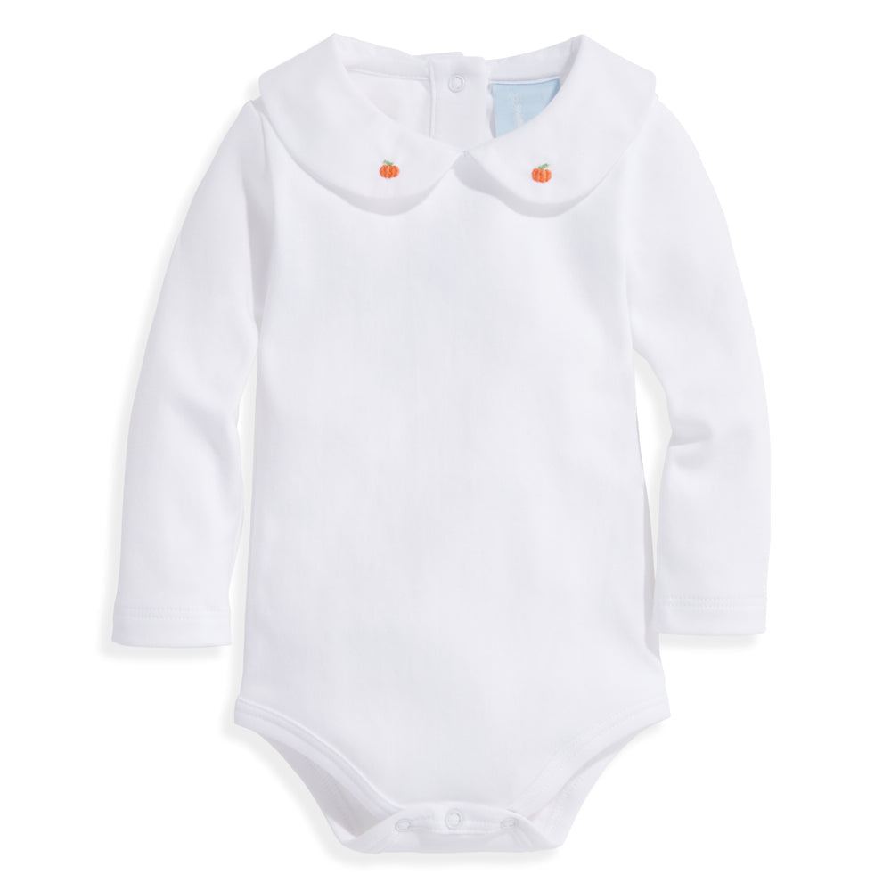 Pumpkin Embroidered Peter Pan Pima Tee