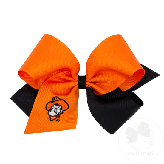 King Two-tone Bow w/Embroidered Collegiate Logo