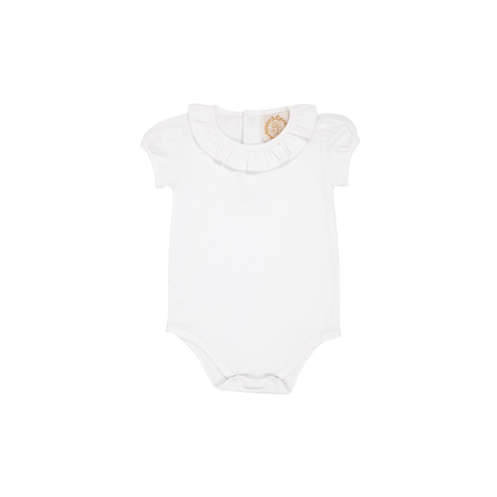 Ramona Ruffle Collar Shirt Worth Ave White