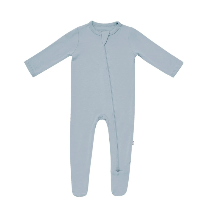 Zippered Footie in Fog