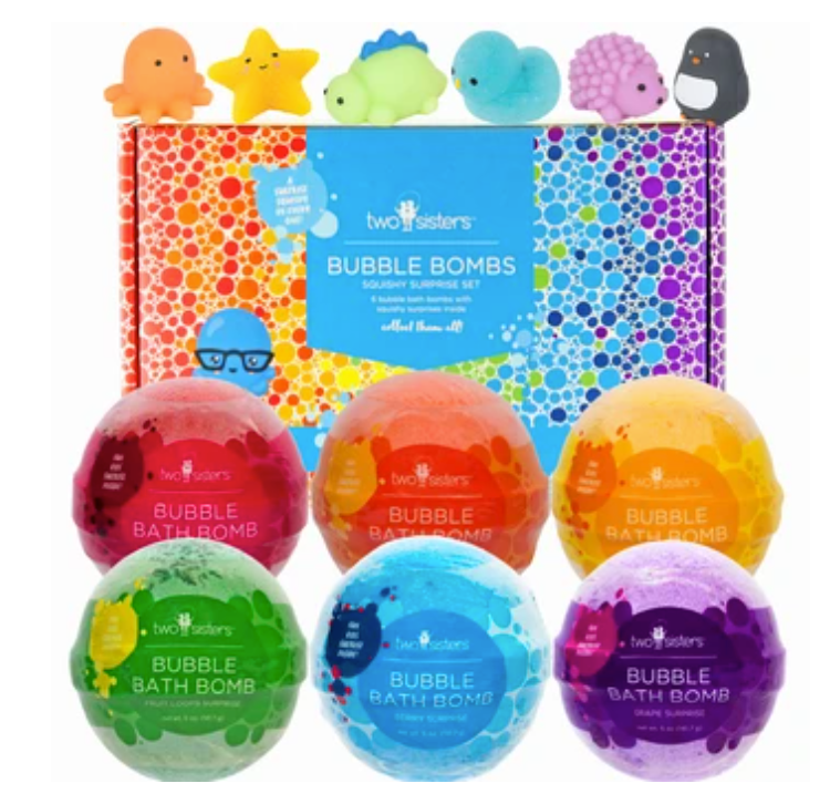 6 Squishy Toy Surprise Bubble Bath Bombs Set