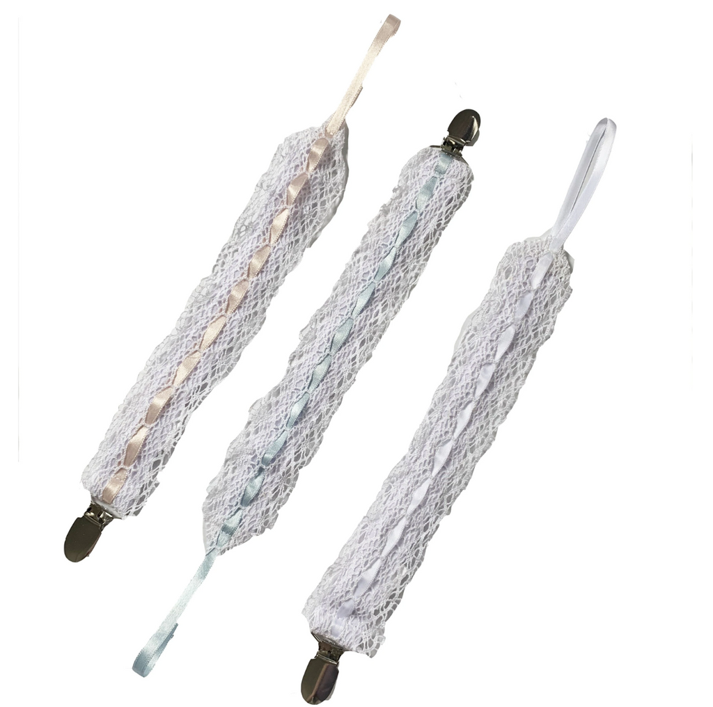 Legacy Lace Paci Clip - Blue
