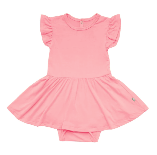 Twirl Bodysuit Dress in Rose