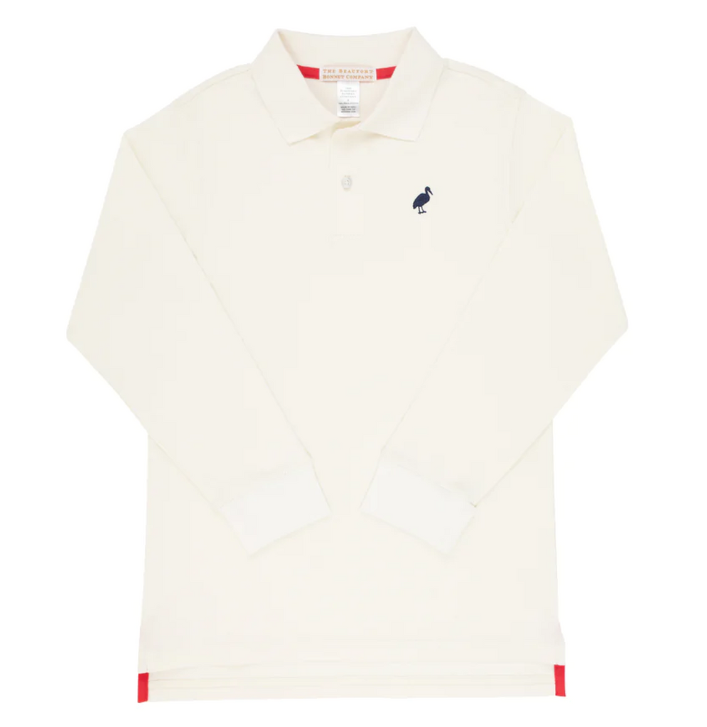 Prim and Proper LS Polo - Palmetto Pearl