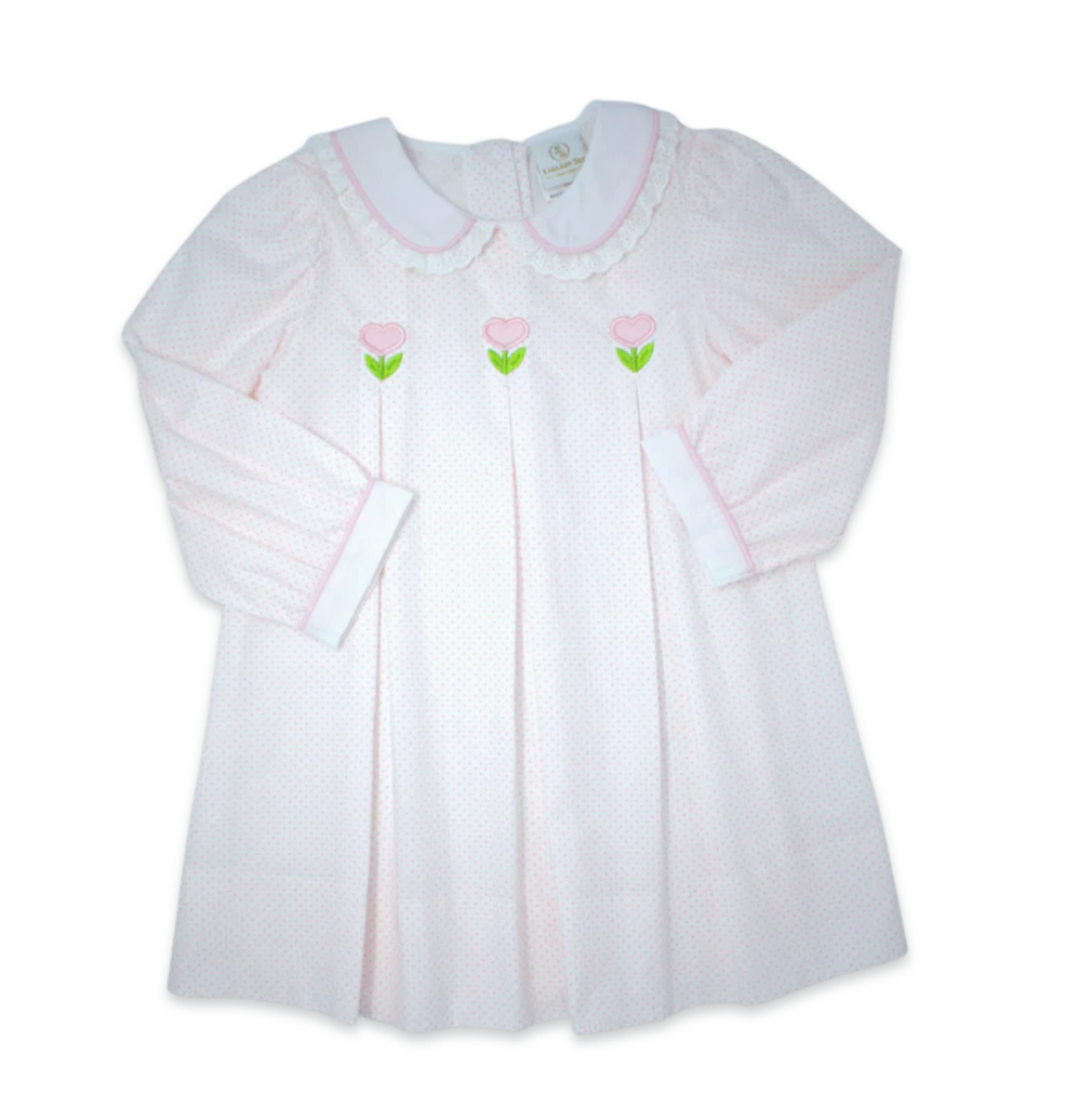 Ashley Dress LS - Pink Bitty Dot