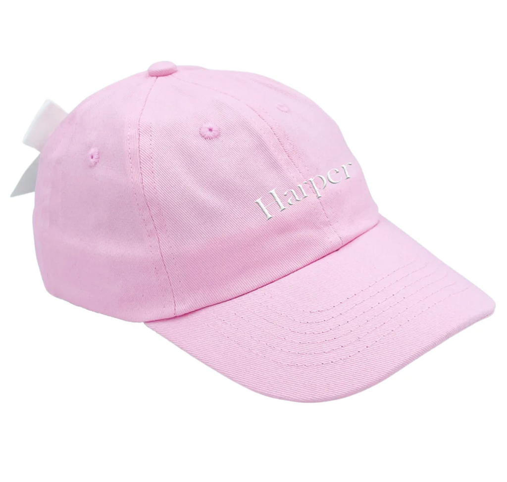 Pink Customizable Baby Bow Baseball Hat