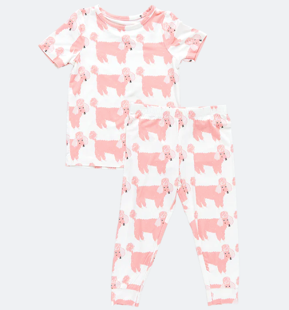 Kids Bamboo PJ Set - Poodle Party
