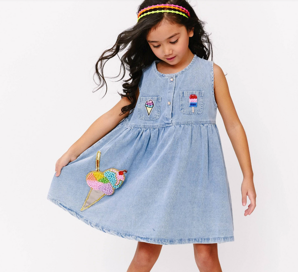 Ice Cream Pearl Denim Dress