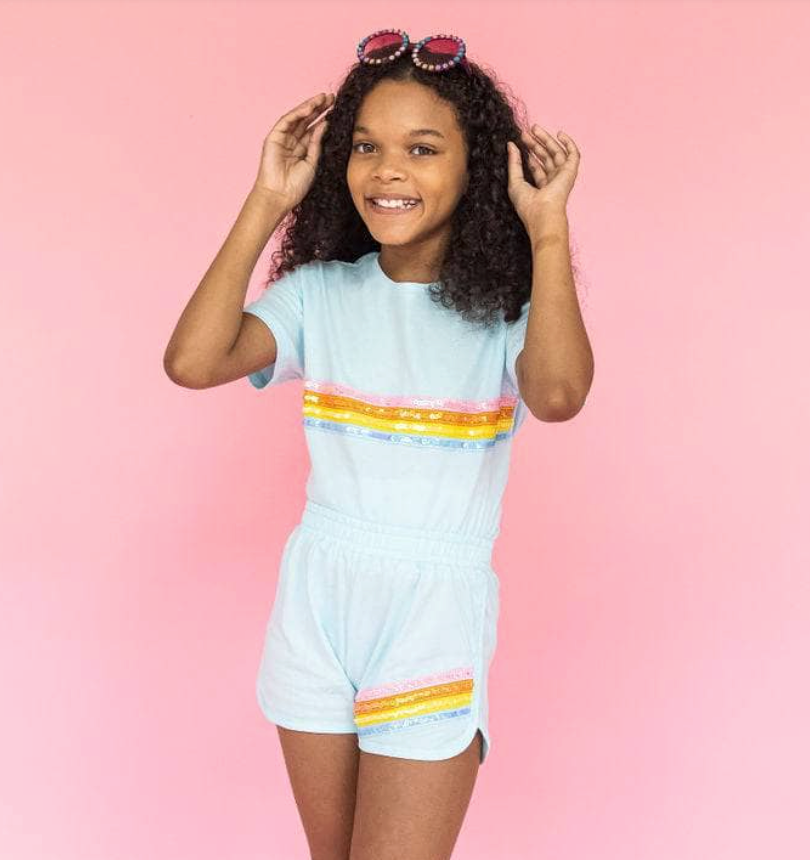Sequin Stripe Set - Mint